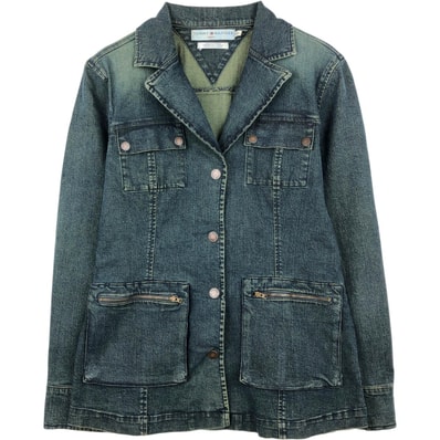 古着 00年代 トミーヒルフィガー TOMMY HILFIGER JEANS デニムテーラードジャケット レディースM相当/eaa640174