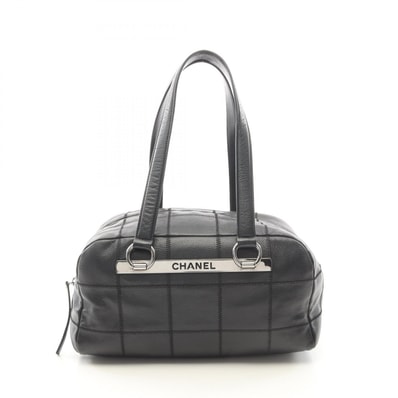 シャネル CHANEL チョコバー ボストンバッグ バッグ カーフ(牛革) レディース ブラック系 【中古】
