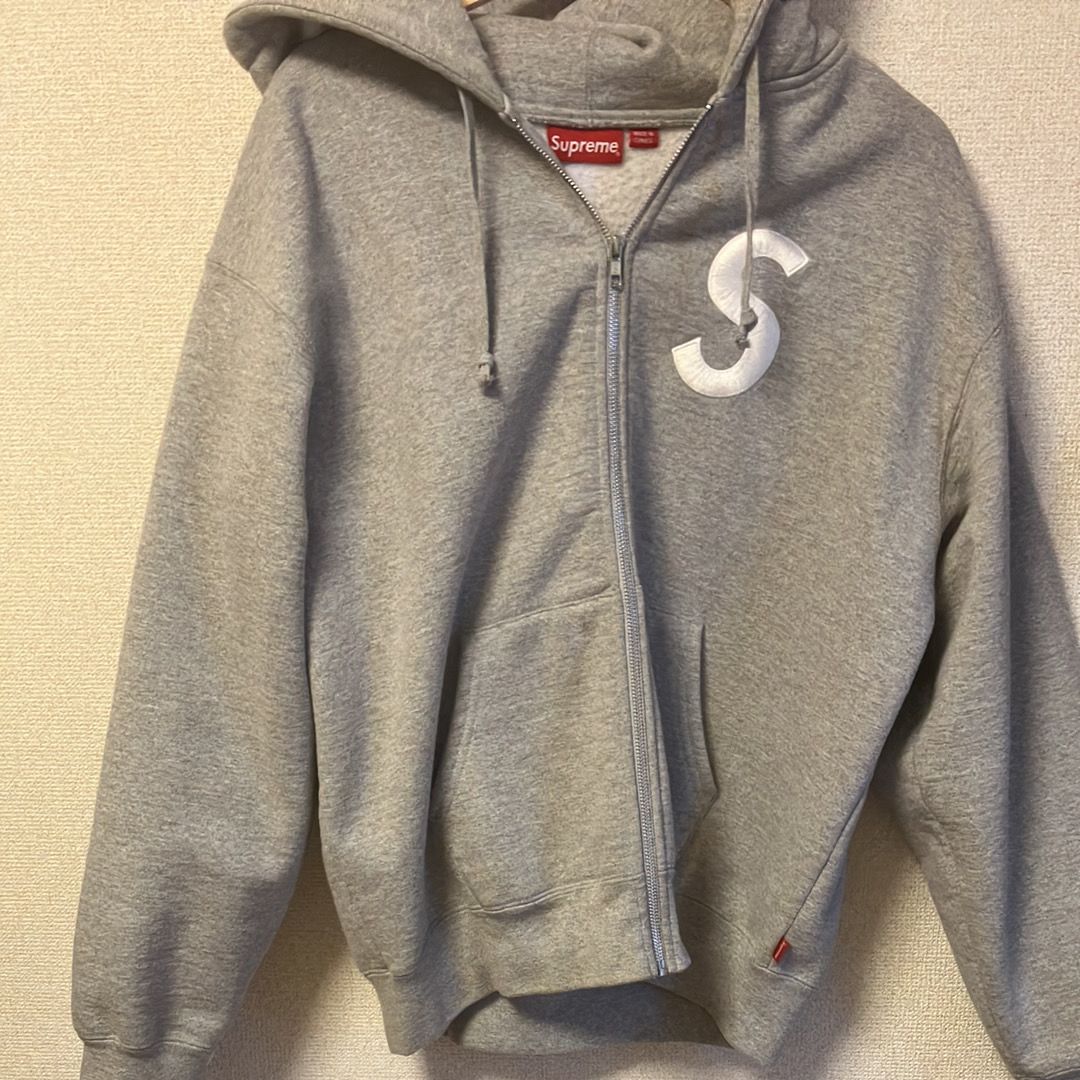 Supreme S Logo Zip Up Hooded Sweatshirt "Heather Grey" (23FW)