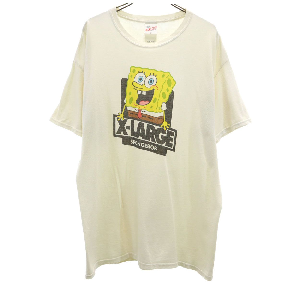 XLARGE エクストララージ スポンジボブ プリント 半袖 Tシャツ L オフホワイト