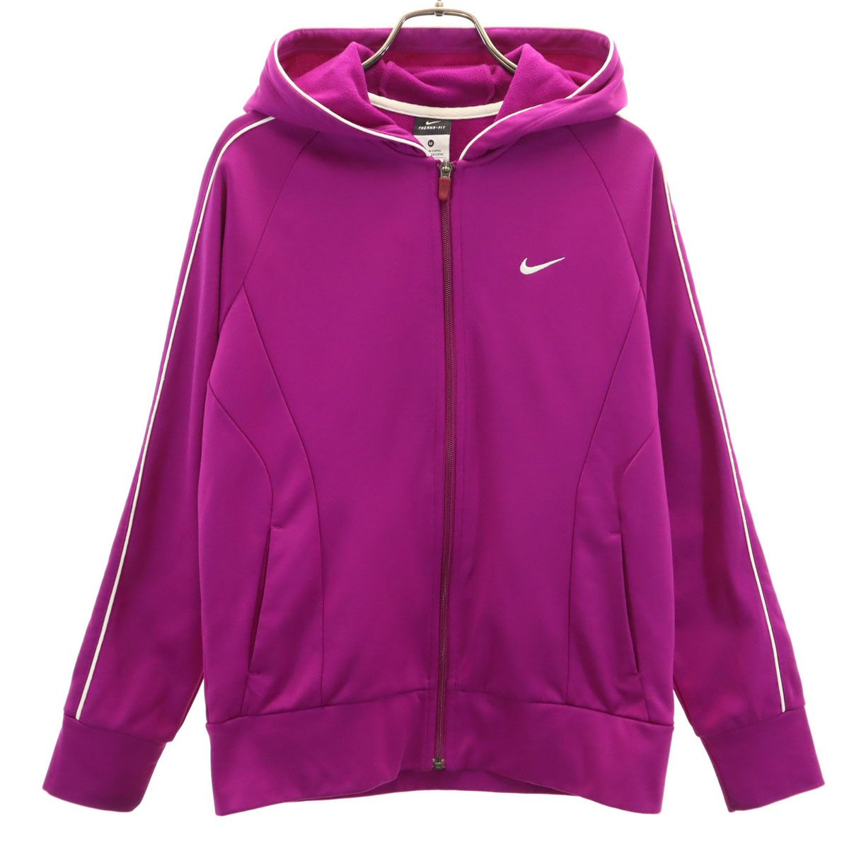 NIKE ナイキ 長袖 ジャージ ジップパーカー M パープル 裏フリース