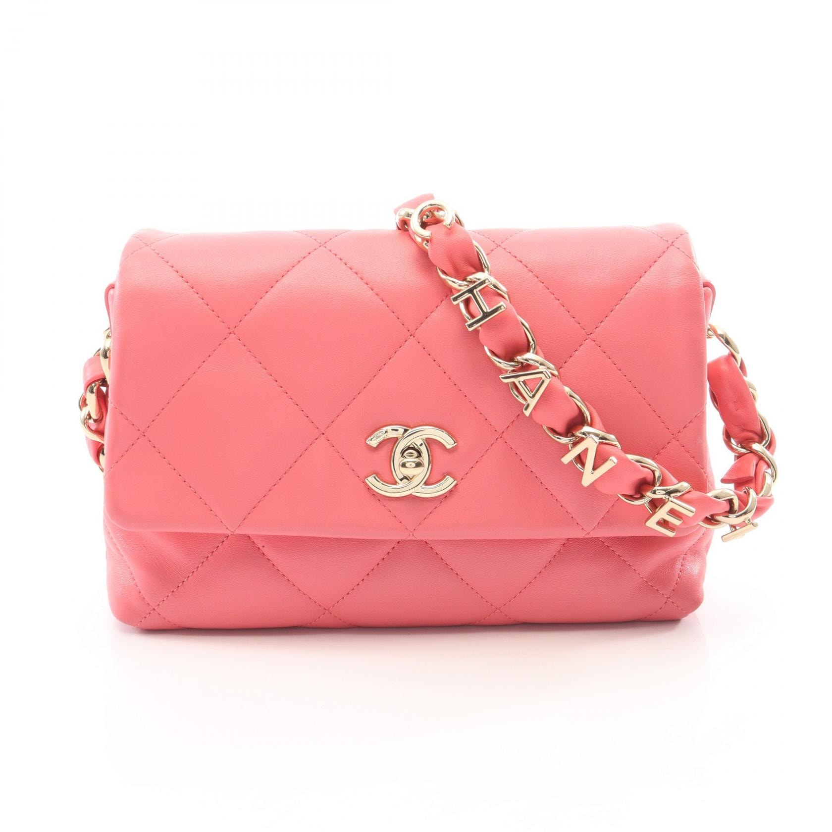 シャネル CHANEL マトラッセ CHANELロゴ ショルダーバッグ バッグ ラムスキン(羊革) レディース ピンク系 AS2299 【中古】