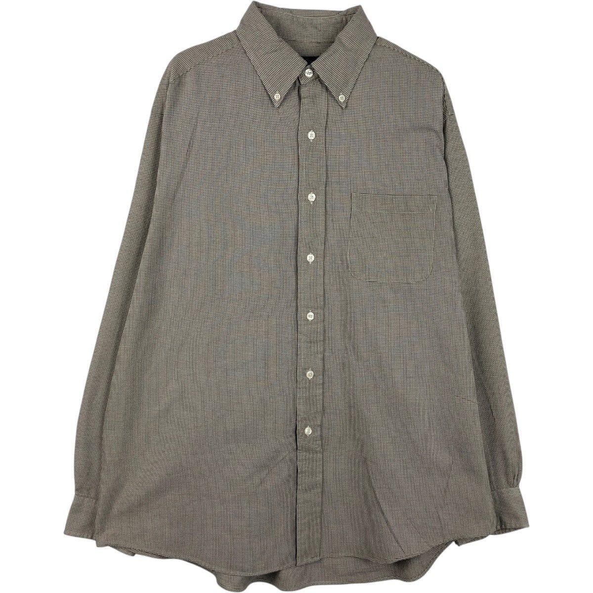 古着 ブルックスブラザーズ Brooks Brothers 千鳥格子柄 半袖 ボタンダウン チェックシャツ メンズL相当/eaa666466