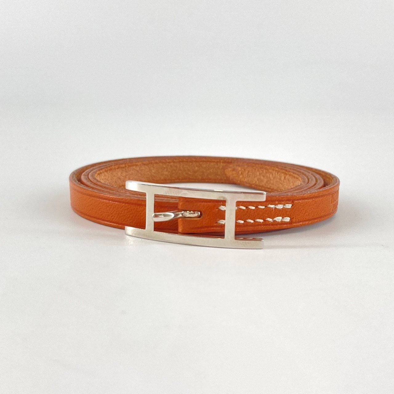 HERMES(エルメス) ビーアピ ドゥブルトゥール レザー ブレスレット ブラウン