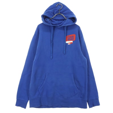 Cookman クックマン コットン ワンポイントロゴ 長袖 スウェットパーカー M ブルー