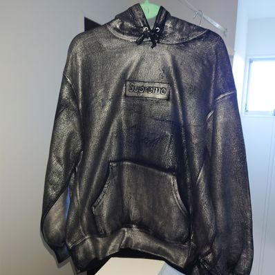 Supreme x MM6 Maison Margiela Foil Box Logo Hooded Sweatshirt "Black"