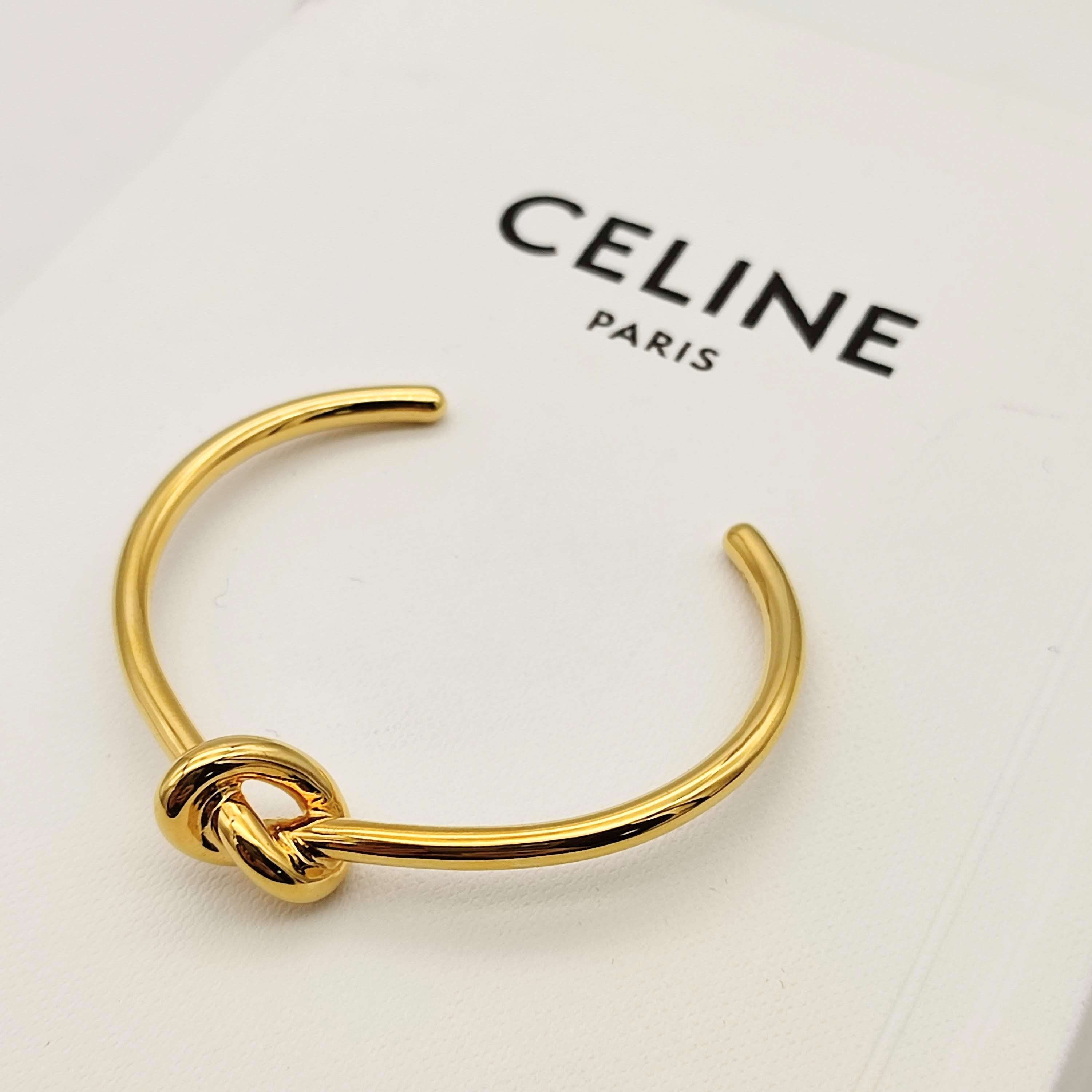 【超美品】CELINE セリーヌ ノットエクストラシンブレスレット ゴールド