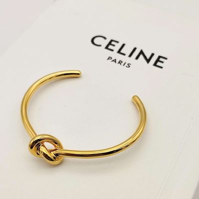【超美品】CELINE セリーヌ ノットエクストラシンブレスレット ゴールド