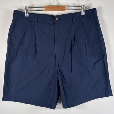 古着 90's/90年代 トミーヒルフィガー TOMMY HILFIGER ショートパンツ ハーフショーツ ワンポイントロゴ刺繍 チノパン w38 ネイビー メンズ