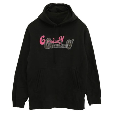 Yohji Yamamoto ヨウジヤマモト パーカー GroundY グラウンドワイ GJ-T52-071 LOGO FLEECE LINING HOODIE ロゴプルオーバーパーカー ブラック系 3【美品】【中古】