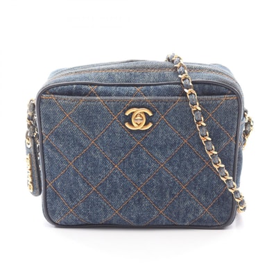 シャネル CHANEL マトラッセ ミニ ショルダーバッグ バッグ デニム レディース ネイビー系 【中古】