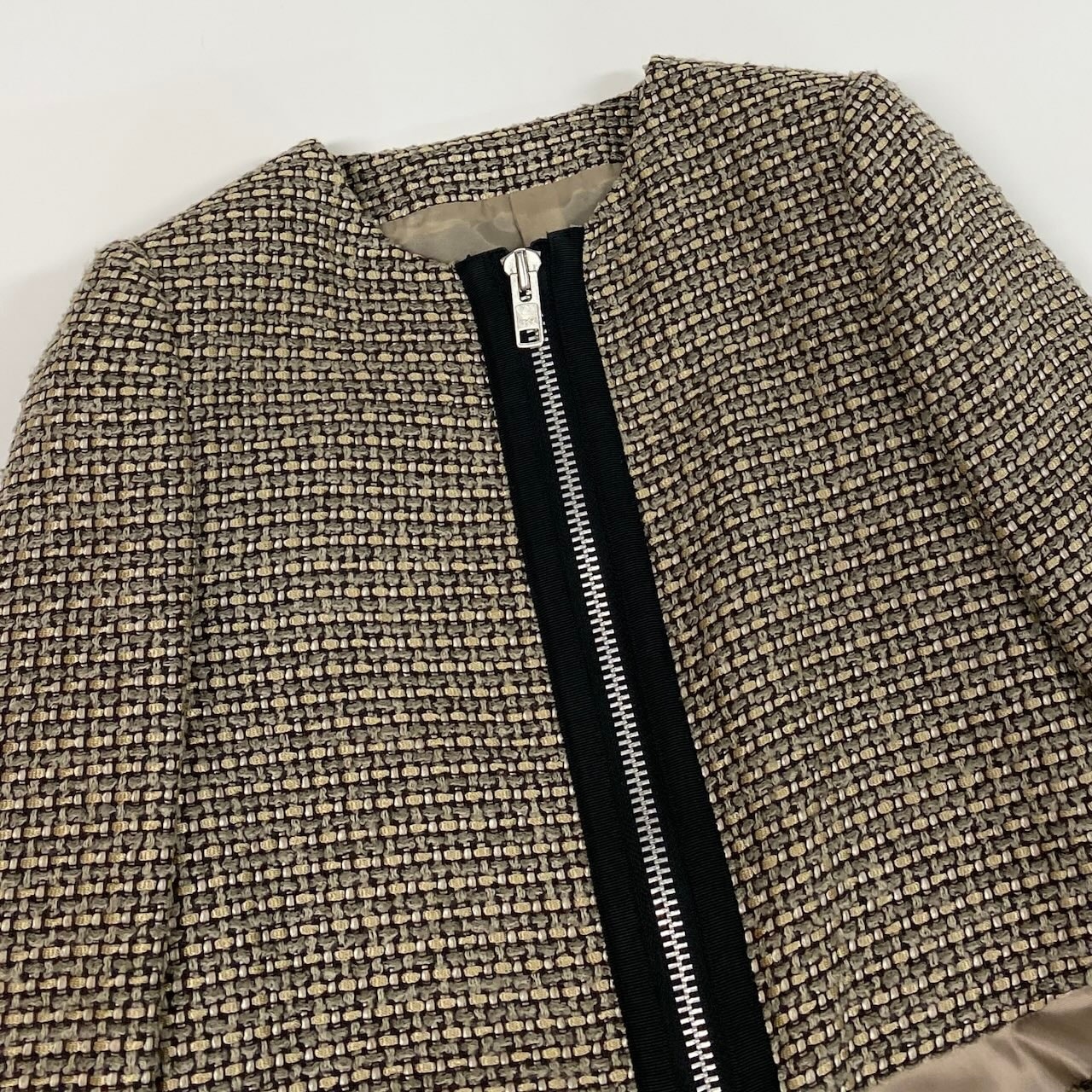 D (傷や汚れあり)】Sacai サカイ ツイードジャケット 切替デザイン