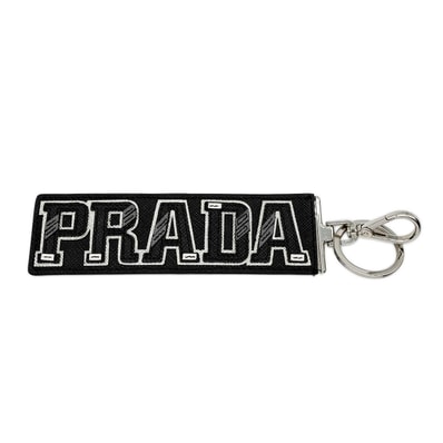 PRADA プラダ ロゴ キーリング キーホルダー
トリック レザー ブラック ユニセックス
【中古】
