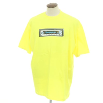 【中古】シュプリーム Supreme 2025年春夏 Receiver Tee コットン クルーネック 半袖Tシャツ 蛍光イエロー【サイズXXL】【メンズ】