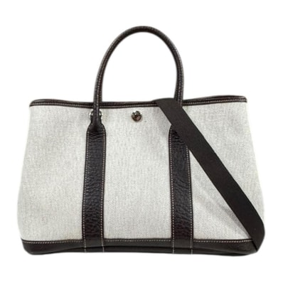 エルメス ガーデンパーティTPM トートバッグ トワルアッシュ ベージュ レディース HERMES 中古