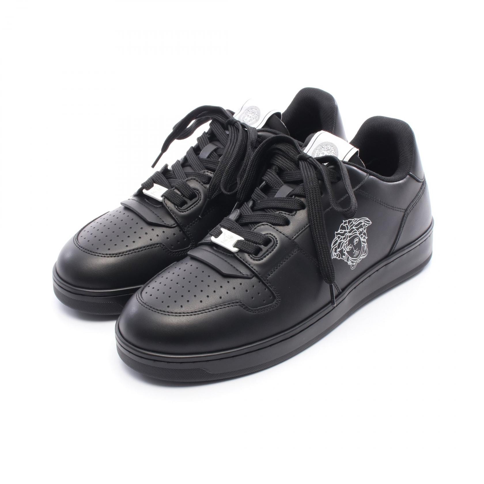 ヴェルサーチ VERSACE メデューサ スニーカー 靴 レザー メンズ ブラック系 【中古】