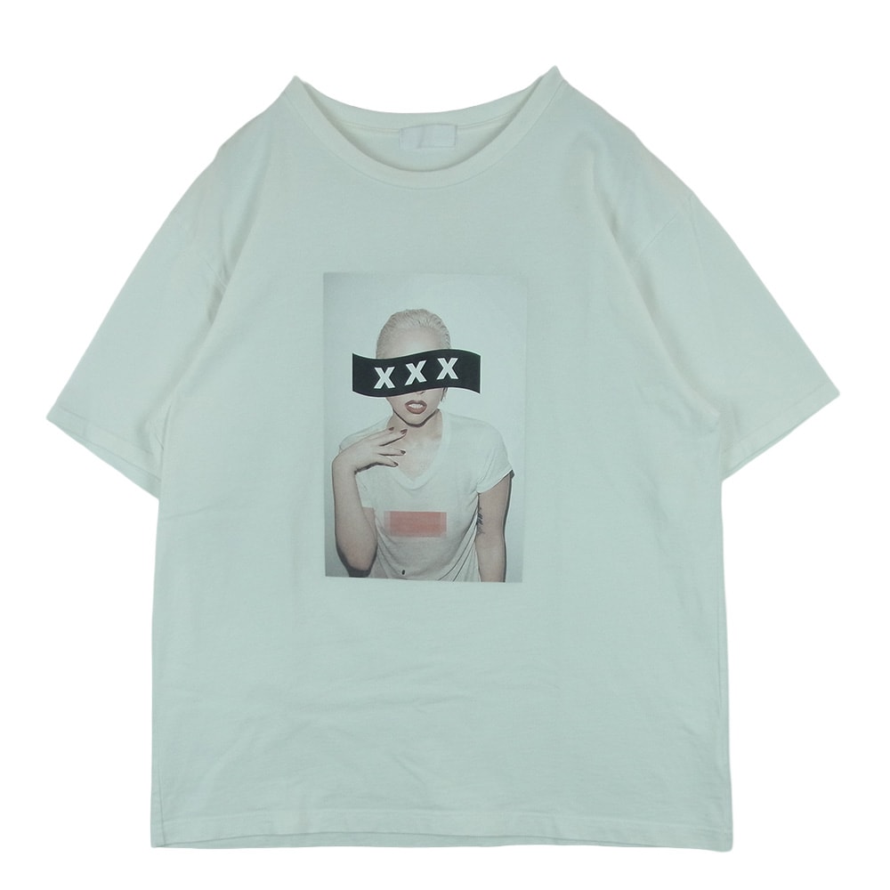 GOD SELECTION XXX ゴッドセレクション 20SS GX-S20-ST-17 LADY GAGA レディーガガ フォト プリント 半袖 Tシャツ オフホワイト系 XL【中古】