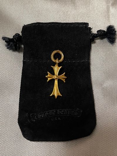 Chrome Hearts 22K Tiny CH Cross Charm "Yellow Gold"