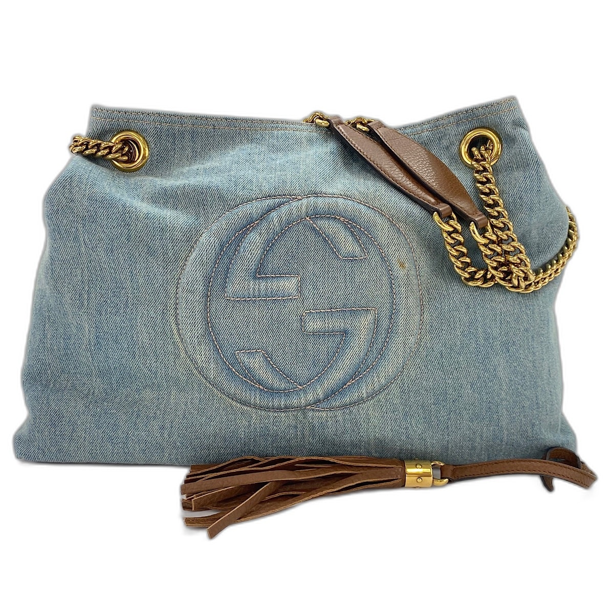グッチ GUCCI ソーホー ショルダーバッグ デニム【中古】