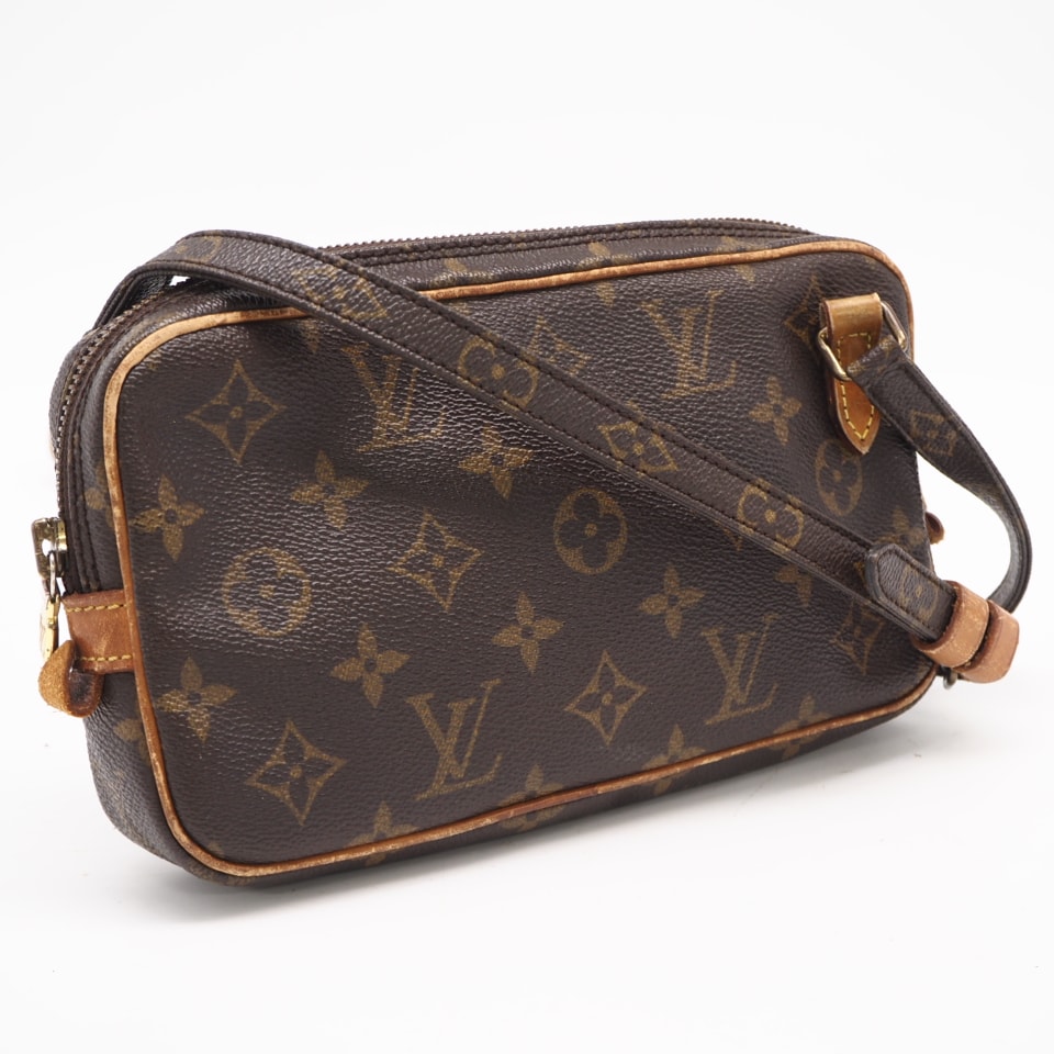 LOUIS VUITTON ルイ・ヴィトン モノグラム キャンバス ポシェット マルリーバンドリエール M51828 ショルダーバッグ ブラウン コーティングキャンバス レザー レディース