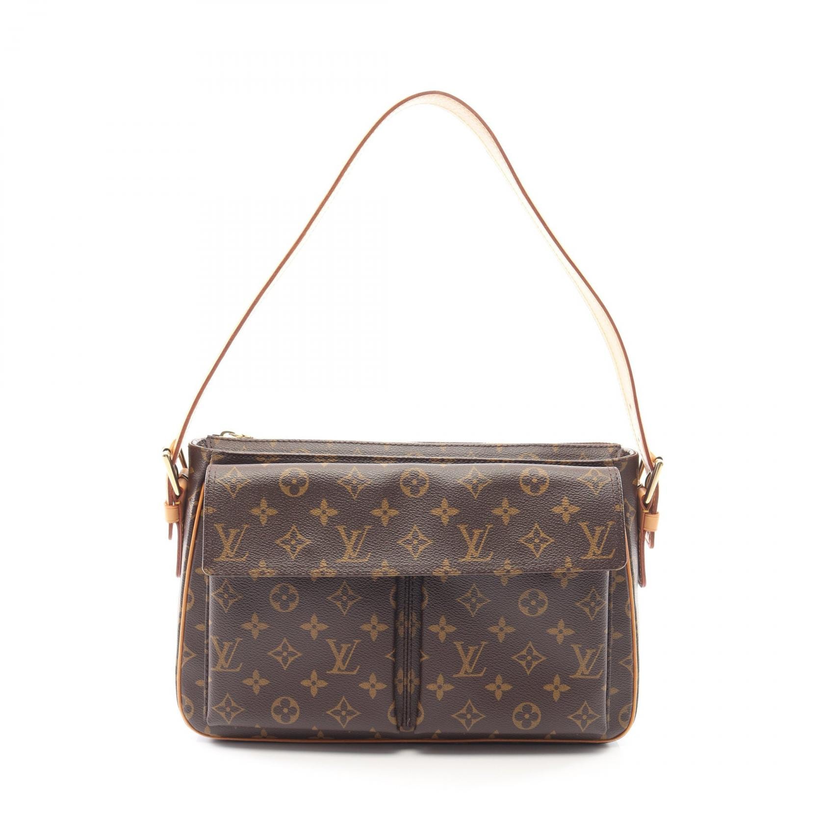 ルイ・ヴィトン LOUIS VUITTON ヴィバシテGM ショルダーバッグ バッグ PVCコーティングキャンバス レザー モノグラム レディース ブラウン系 M51163 【中古】