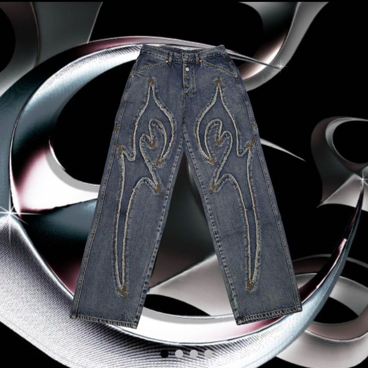 THUG CLUB Tribal Denim Pants "BLUE"