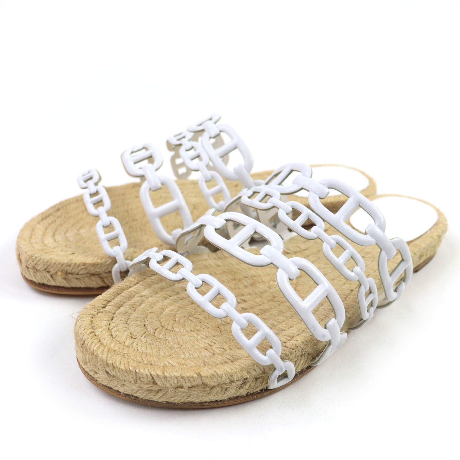 美品 エルメス
 サンダル アンコーヌ ホワイト レディース 36