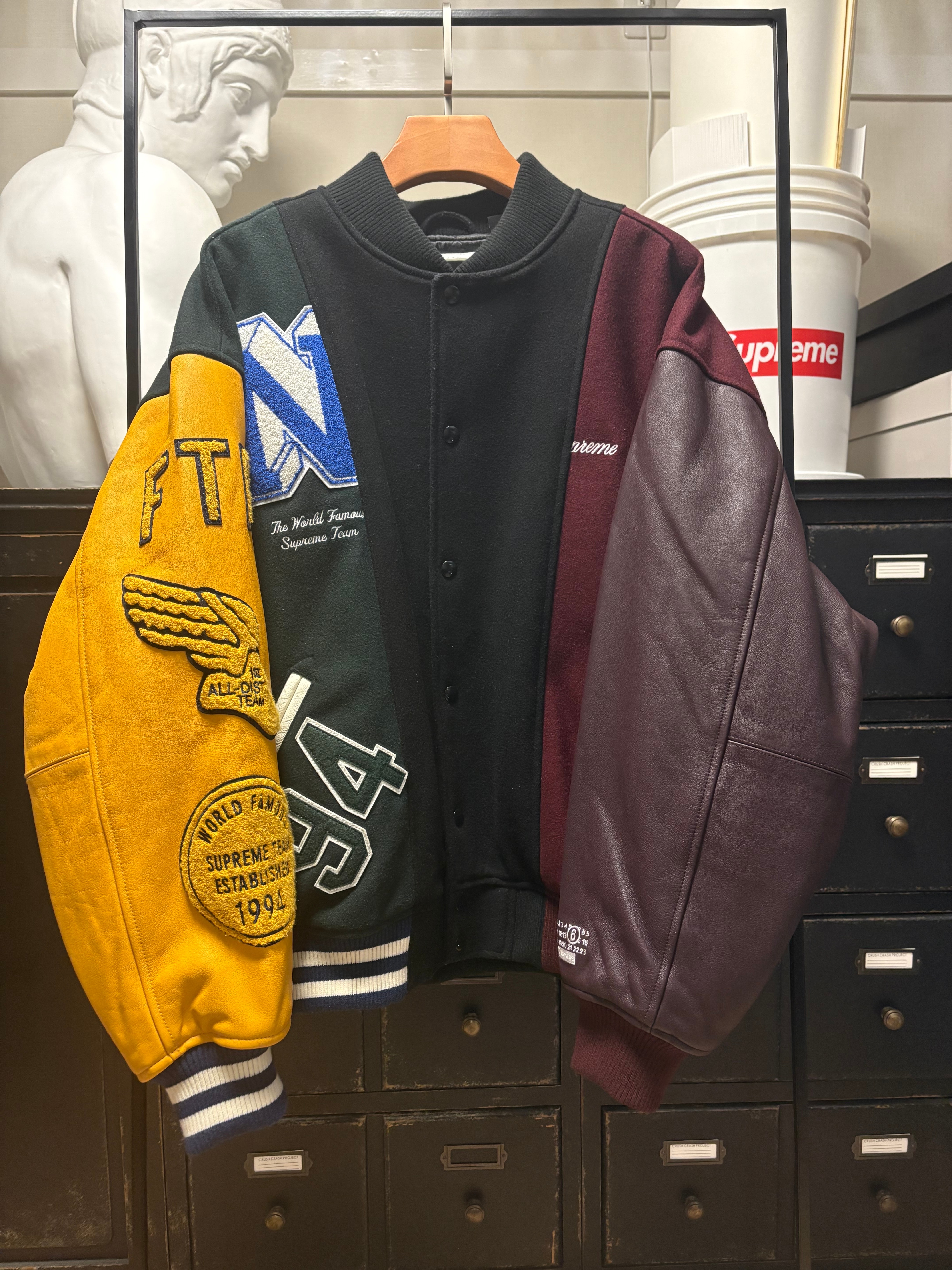 Supreme x MM6 Maison Margiela Split Varsity Jacket "Multicolor"