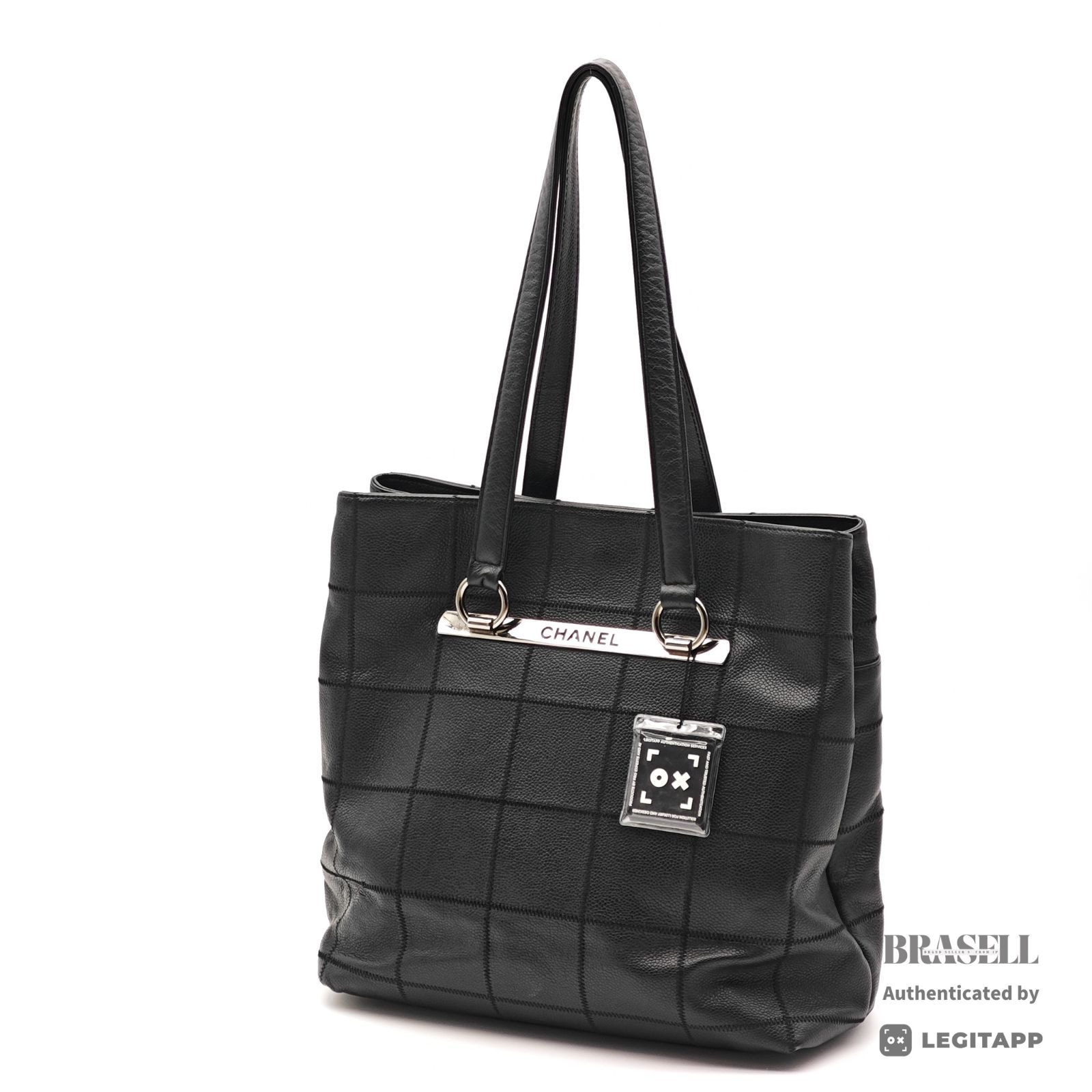 CHANEL シャネル チョコバー ステッチ チョコバー 10204591 トートバッグ Leather Black レディース