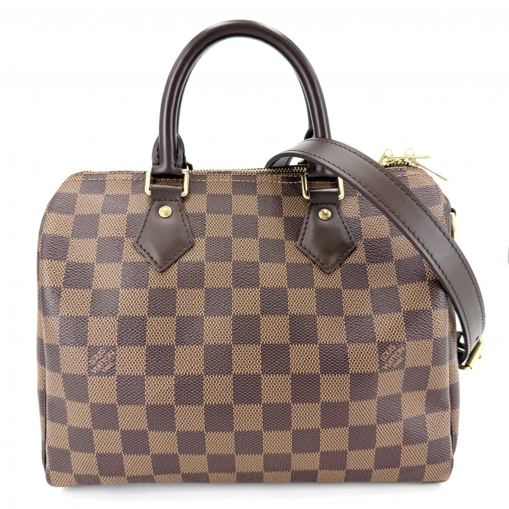 LOUIS VUITTON ルイヴィトン 2WAY スピーディバンドリエール 25 ハンドバッグ ショルダーバッグ 肩掛け 斜め掛け N41368 ダミエキャンバス ブラウン 茶 ゴールド金具 レディース【中古品】