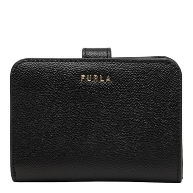 フルラ クラシック L字ファスナー 二つ折り財布 コンパクトウォレット WP00443 ネロ ブラック レザー レディース Furla 【中古】