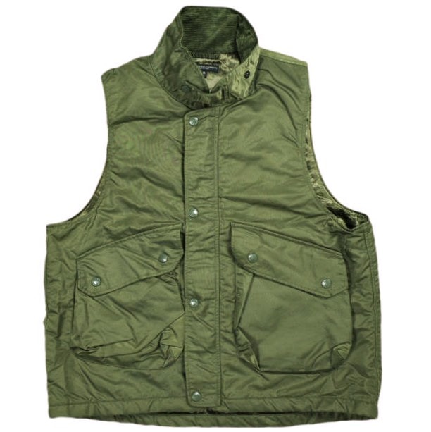 Engineered Garments エンジニアードガーメンツ アメリカ製 Field Vest - Flight Satin Nylon フィールドベスト フライトサテンナイロン S Olive ジレ トップス g25221