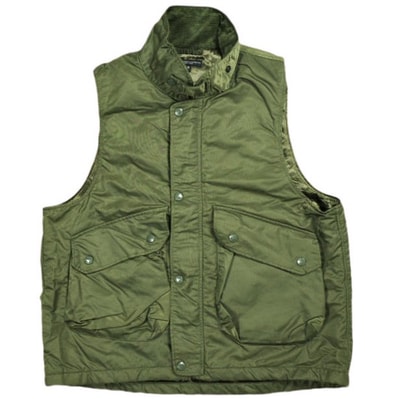Engineered Garments エンジニアードガーメンツ アメリカ製 Field Vest - Flight Satin Nylon フィールドベスト フライトサテンナイロン S Olive ジレ トップス g25221