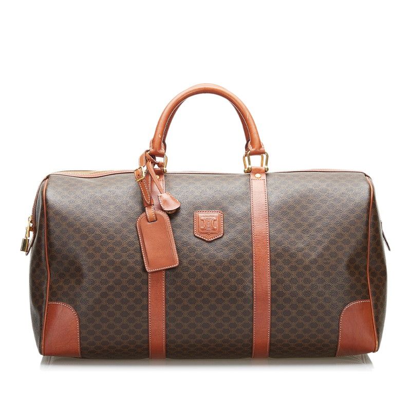 セリーヌ マカダム ボストンバッグ トラベルバッグ PVC レディース CEL