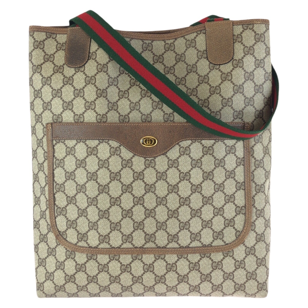 美品 GUCCI グッチ ヴィンテージ オールドグッチ シェリーライン ベージュ ブラウン GGスプリームキャンバス ショルダーバッグ トートバッグ 602326 【中古】