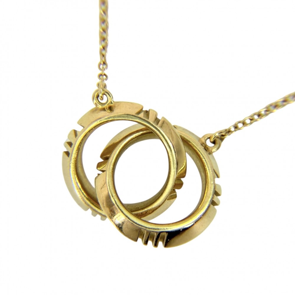 TIFFANY&Co. ティファニー ネックレス アトラス X クローズド インターロッキング ペンダント ジュエリー アジャスター付き 18金YG Au750 アクセサリー K18イエローゴールド    レディース 約6.0g 美品【中古品】