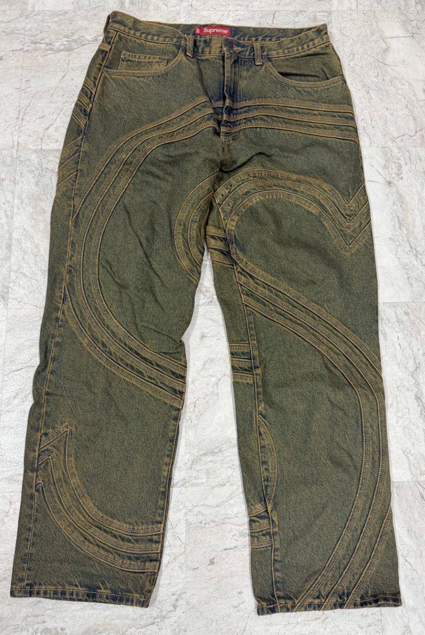 Supreme S Logo Loose Fit Jean "Dirty Green"