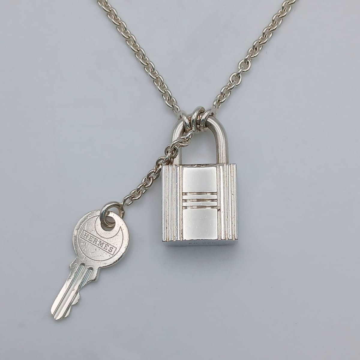 HERMES エルメス アミュレット パドロック カデナ キー モチーフ ネックレス シルバー925 シルバー  レディース【中古】