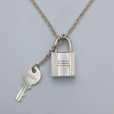 HERMES エルメス アミュレット パドロック カデナ キー モチーフ ネックレス シルバー925 シルバー レディース【中古】