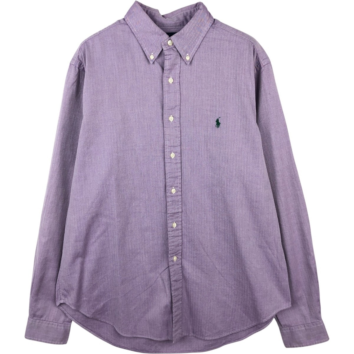 古着 ラルフローレン Ralph Lauren CLASSIC FIT ヘリンボーン 長袖 ボタンダウンシャツ メンズL相当/eaa672921