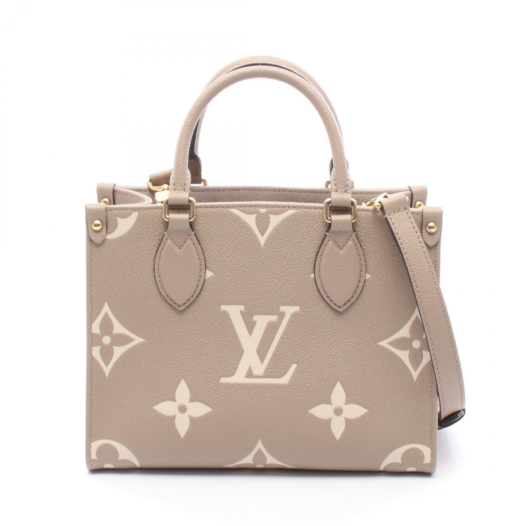 ルイ・ヴィトン LOUIS VUITTON オンザゴーPM バイカラー モノグラムアンプラント トゥルトレールクレーム 2WAY ハンドバッグ バッグ レザー レディース ベージュ系 / アイボリー系 M45779 【中古】