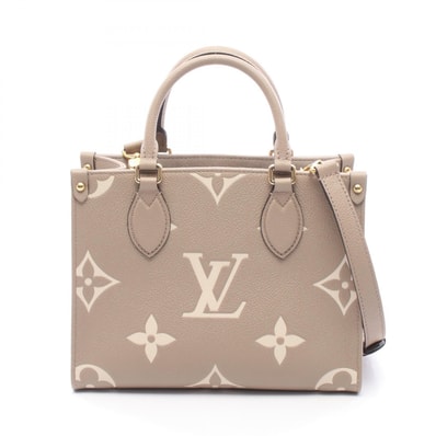ルイ・ヴィトン LOUIS VUITTON オンザゴーPM バイカラー モノグラムアンプラント トゥルトレールクレーム 2WAY ハンドバッグ バッグ レザー レディース ベージュ系 / アイボリー系 M45779 【中古】