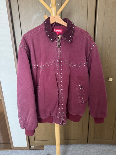 Supreme x B.B. Simon Studded Work Jacket "Burgundy"