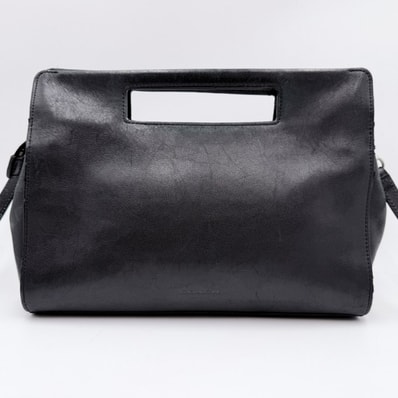 COACH(コーチ)レザー 2WAYハンドバッグ/ショルダーバッグ ブラック レザー レディース 取り外しショルダーストラップ付き