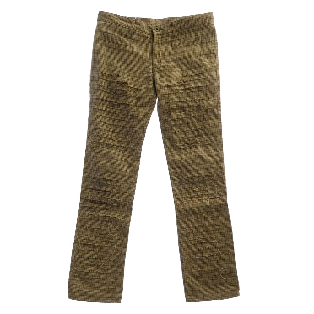 HYSTERIC GLAMOUR ヒステリックグラマー パンツ 3AP-3622 Hysterics ヒステリックス ほつれ加工 千鳥格子 チェック パンツ ブラウン系 S【中古】