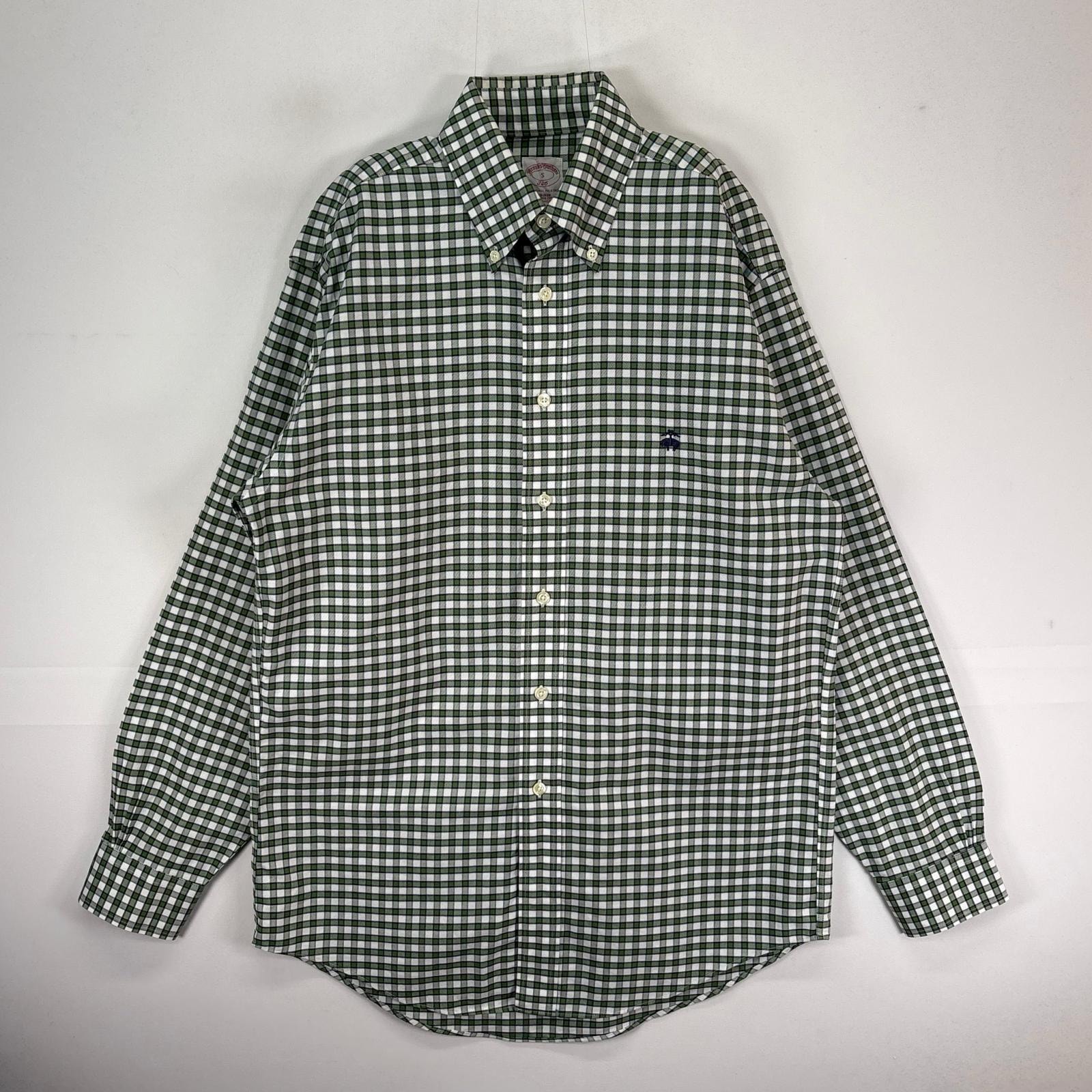 古着 ブルックスブラザーズ Brooks Brothers 長袖シャツ ワンポイント S  グリーン系 チェック メンズ