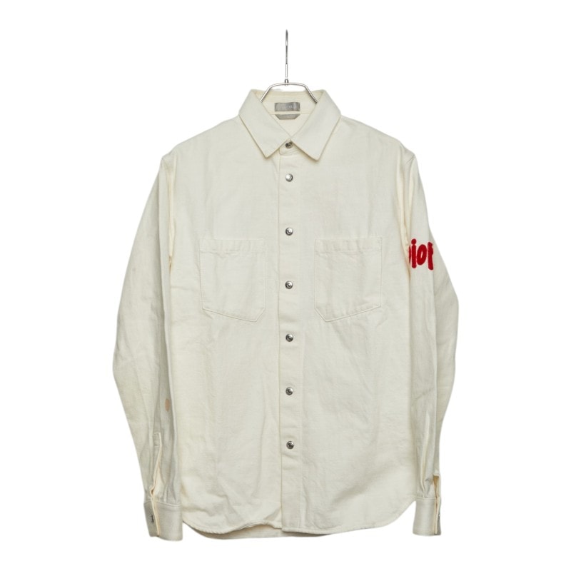 ディオール × Shawn Stussy ステューシー Year of the Ox デニムシャツ アイボリー コットン メンズ Dior 中古