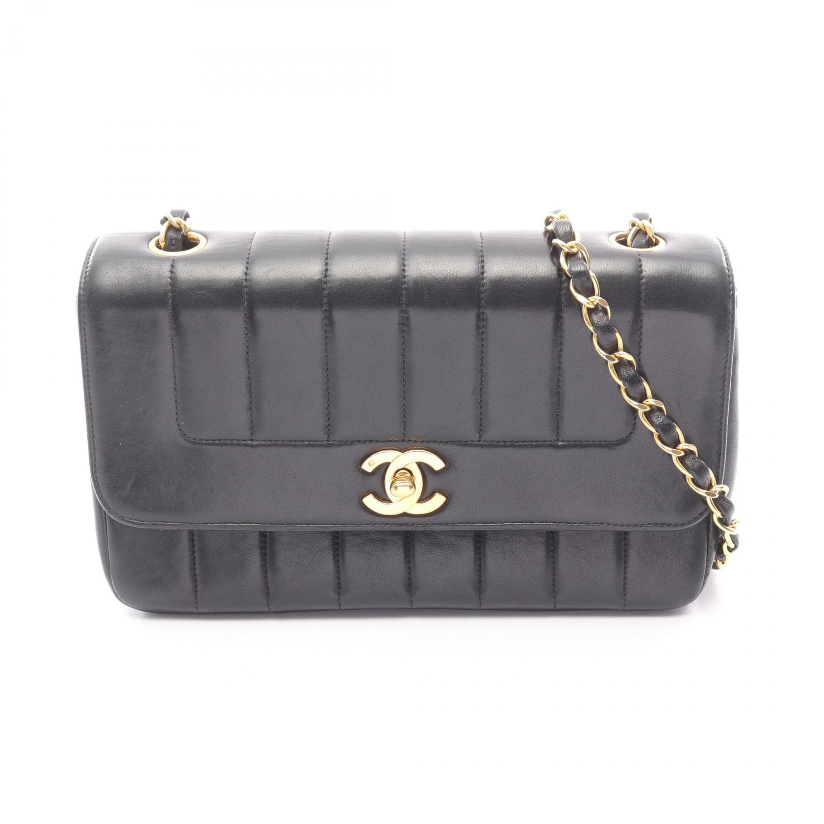 シャネル CHANEL マドモアゼル ショルダーバッグ バッグ ラムスキン(羊革) レディース ブラック系 【中古】