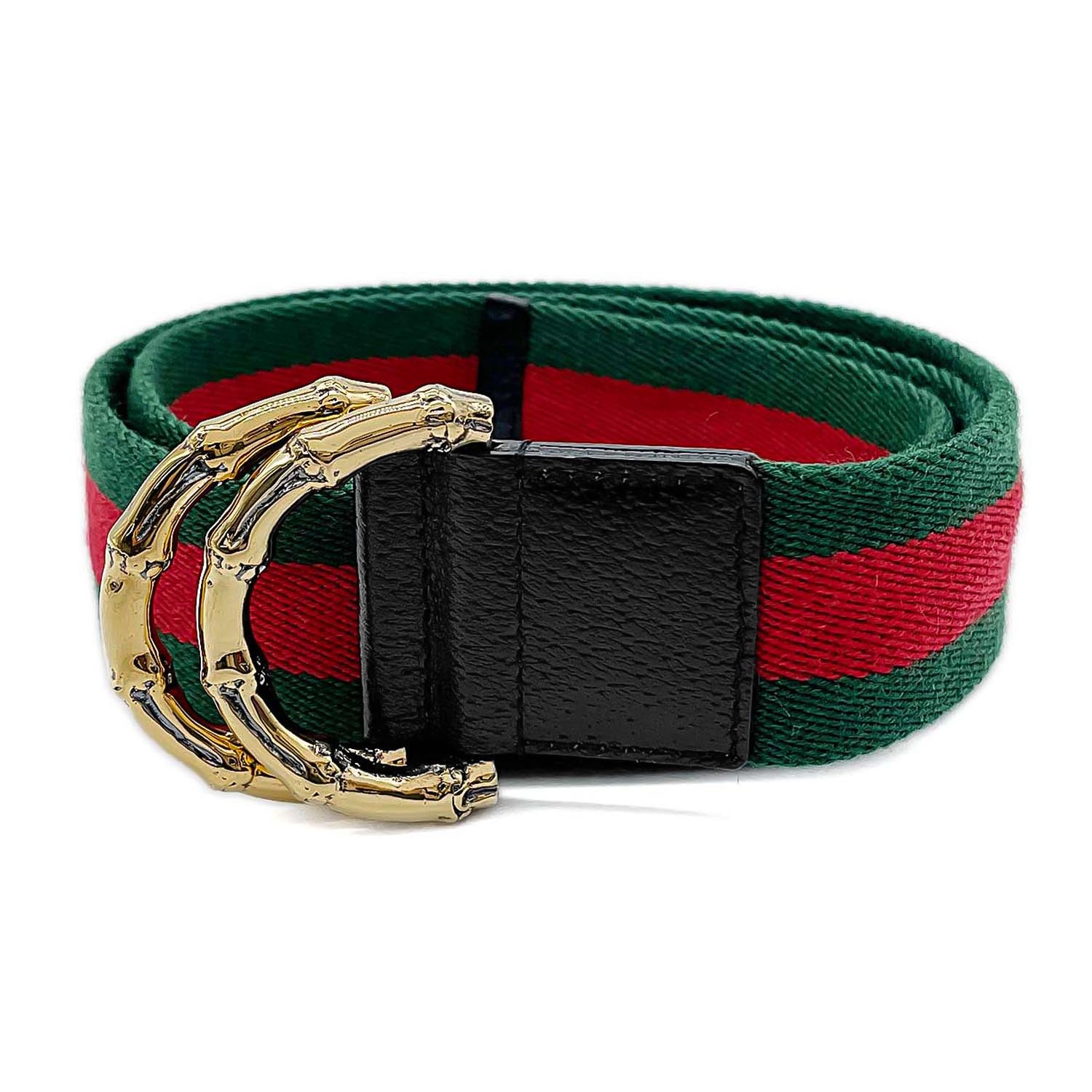 GUCCI グッチ ウェブストライプ リング ガチャ ベルト
バンブーバックル ナイロン メタル 80/32 グリーン ユニセックス
【中古】