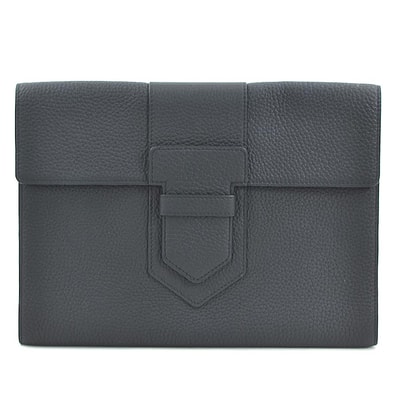 DELVAUX デルヴォー クラッチバッグ プレッセ A5 レザー ブラック ユニセックス【中古】 56039f